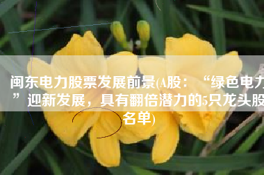 闽东电力股票发展前景(A股：“绿色电力”迎新发展，具有翻倍潜力的5只龙头股名单)