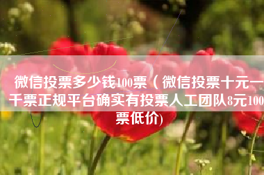 微信投票多少钱100票（微信投票十元一千票正规平台确实有投票人工团队8元1000票低价)