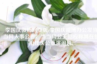 李国庆微博网页版(李国庆微博办公发当当网人事公告，当当网公关回应称其在使用挂失公章演闹剧)