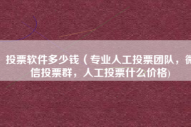 投票软件多少钱（专业人工投票团队，微信投票群，人工投票什么价格)