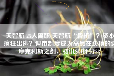 天智航 25人离职(天智航“骨折”？资本疯狂出逃？退市制度成为高悬在头顶的达摩克利斯之剑，和讯SGI评分58)