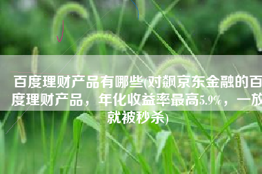 百度理财产品有哪些(对飙京东金融的百度理财产品，年化收益率最高5.9%，一放就被秒杀)
