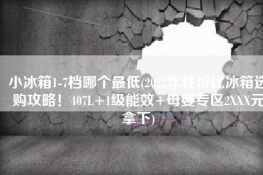 小冰箱1-7档哪个最低(2022年性价比冰箱选购攻略！407L+1级能效+母婴专区2XXX元拿下)