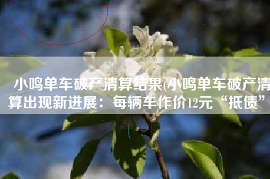 小鸣单车破产清算结果(小鸣单车破产清算出现新进展：每辆车作价12元“抵债”)