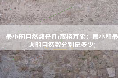 最小的自然数是几(放格万象：最小和最大的自然数分别是多少)