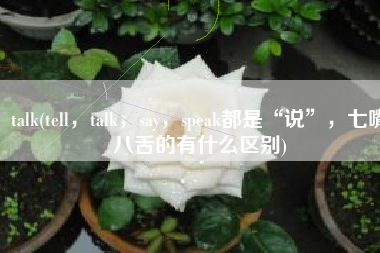 talk(tell，talk，say，speak都是“说”，七嘴八舌的有什么区别)