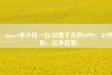 oppor9多少钱一台(仅售千元的OPPO：R9外形，红米配置)