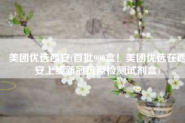美团优选西安(首批900盒！美团优选在西安上线新冠抗原检测试剂盒)