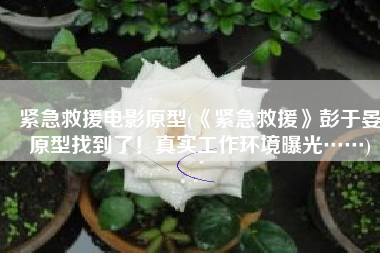 紧急救援电影原型(《紧急救援》彭于晏原型找到了！真实工作环境曝光……)