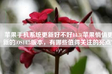 苹果手机系统更新好不好14.3(苹果悄悄更新的iOS14.3版本，有哪些值得关注的亮点？)