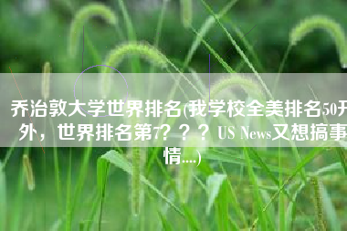 乔治敦大学世界排名(我学校全美排名50开外，世界排名第7？？？US News又想搞事情....)