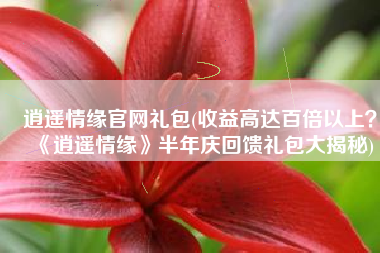 逍遥情缘官网礼包(收益高达百倍以上？《逍遥情缘》半年庆回馈礼包大揭秘)