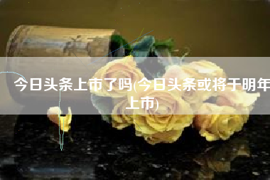 今日头条上市了吗(今日头条或将于明年上市)