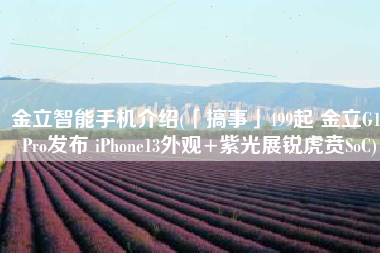 金立智能手机介绍(「搞事」499起 金立G13Pro发布 iPhone13外观+紫光展锐虎贲SoC)