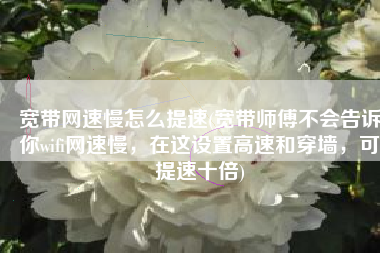 宽带网速慢怎么提速(宽带师傅不会告诉你wifi网速慢，在这设置高速和穿墙，可提速十倍)