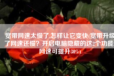 宽带网速太慢了,怎样让它变快(宽带升级了网速还慢？开启电脑隐藏的这2个功能，网速可提升30%)