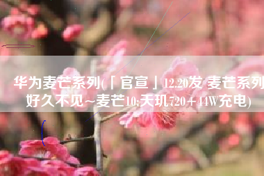 华为麦芒系列(「官宣」12.20发 麦芒系列好久不见~麦芒10:天玑720+44W充电)