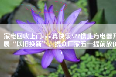 家电回收上门app(真快乐APP携北方电器开展“以旧换新”，携众厂家五一提前放价)