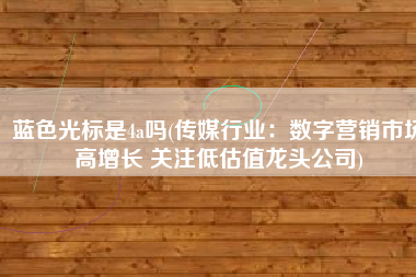蓝色光标是4a吗(传媒行业：数字营销市场高增长 关注低估值龙头公司)