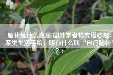 脑补是什么意思(国外学者格式塔心理：系类生活手绘，明白什么叫“自行脑补”？)