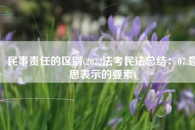 民事责任的区别(2022法考民法总结：07.意思表示的要素)