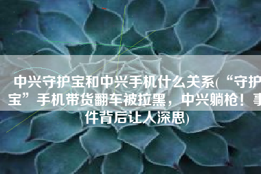 中兴守护宝和中兴手机什么关系(“守护宝”手机带货翻车被拉黑，中兴躺枪！事件背后让人深思)