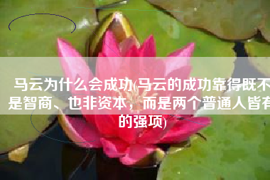 马云为什么会成功(马云的成功靠得既不是智商、也非资本，而是两个普通人皆有的强项)