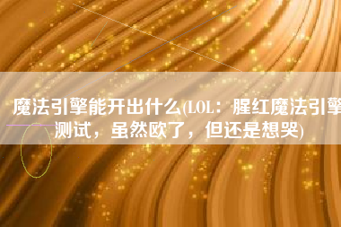 魔法引擎能开出什么(LOL：腥红魔法引擎测试，虽然欧了，但还是想哭)