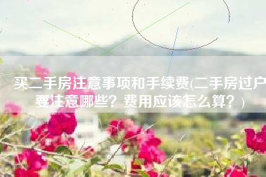 买二手房注意事项和手续费(二手房过户要注意哪些？费用应该怎么算？)