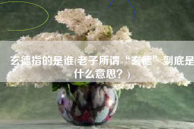玄德指的是谁(老子所谓“玄德”到底是什么意思？)