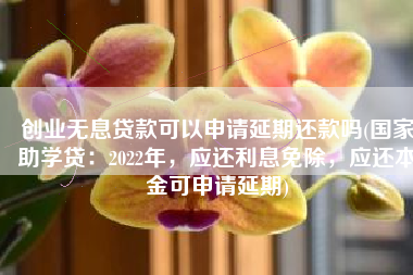 创业无息贷款可以申请延期还款吗(国家助学贷：2022年，应还利息免除，应还本金可申请延期)