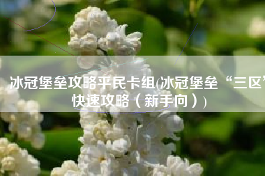 冰冠堡垒攻略平民卡组(冰冠堡垒“三区”快速攻略（新手向）)