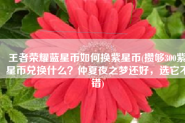 王者荣耀蓝星币如何换紫星币(攒够300紫星币兑换什么？仲夏夜之梦还好，选它不错)