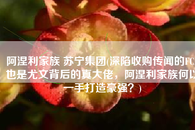 阿涅利家族 苏宁集团(深陷收购传闻的FCA也是尤文背后的真大佬，阿涅利家族何以一手打造豪强？)