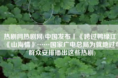 热剧网热剧网(中国发布丨《跨过鸭绿江》《山海情》……国家广电总局为就地过年群众安排播出这些热剧)