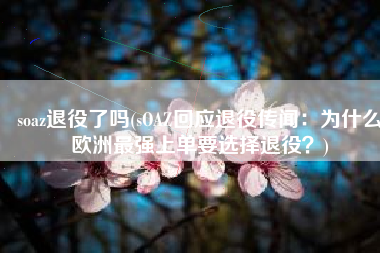 soaz退役了吗(sOAZ回应退役传闻：为什么欧洲最强上单要选择退役？)