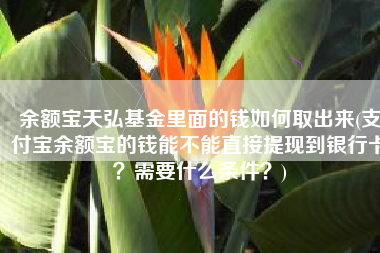 余额宝天弘基金里面的钱如何取出来(支付宝余额宝的钱能不能直接提现到银行卡？需要什么条件？)