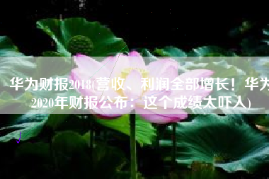 华为财报2018(营收、利润全部增长！华为2020年财报公布：这个成绩太吓人)