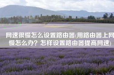 网速很慢怎么设置路由器(用路由器上网慢怎么办？怎样设置路由器提高网速)