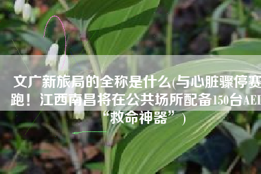 文广新旅局的全称是什么(与心脏骤停赛跑！江西南昌将在公共场所配备150台AED“救命神器”)