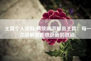 王霄个人资料(解放阁讲解员王霄：每一次讲解都能收获新的感动)