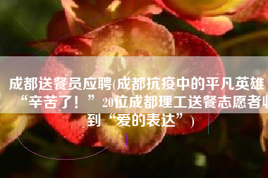 成都送餐员应聘(成都抗疫中的平凡英雄 |“辛苦了！”20位成都理工送餐志愿者收到“爱的表达”)