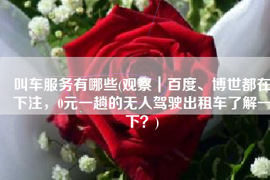叫车服务有哪些(观察｜百度、博世都在下注，0元一趟的无人驾驶出租车了解一下？)