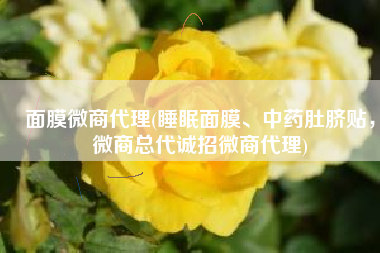 面膜微商代理(睡眠面膜、中药肚脐贴，微商总代诚招微商代理)
