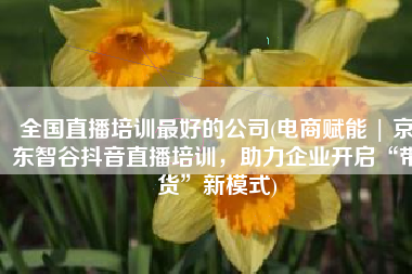 全国直播培训最好的公司(电商赋能 | 京东智谷抖音直播培训，助力企业开启“带货”新模式)