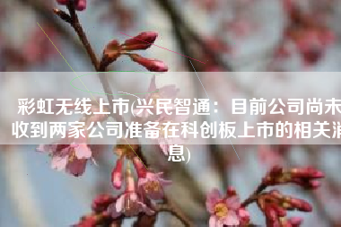 彩虹无线上市(兴民智通：目前公司尚未收到两家公司准备在科创板上市的相关消息)