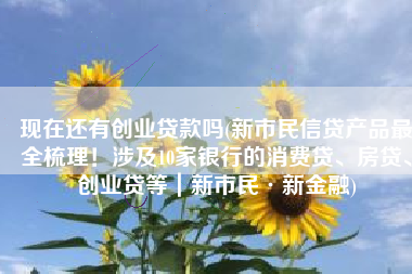 现在还有创业贷款吗(新市民信贷产品最全梳理！涉及10家银行的消费贷、房贷、创业贷等｜新市民·新金融)