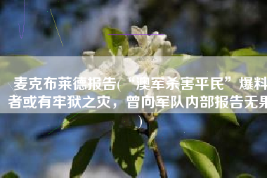 麦克布莱德报告(“澳军杀害平民”爆料者或有牢狱之灾，曾向军队内部报告无果)