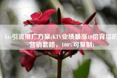 ktv引流推广方案(KTV业绩暴涨10倍背后的营销套路，100%可复制)