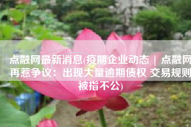 点融网最新消息(疫期企业动态 | 点融网再惹争议：出现大量逾期债权 交易规则被指不公)